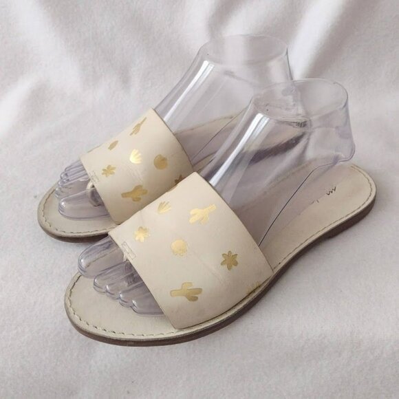 Madewell Boardwalk Post Slide 7 Cactus Embossed Edition Flat Sandals - Picture 1 of 9